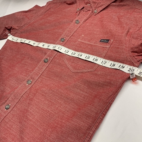 Eddie Bauer Long Sleeve Button Down Cotton Shirt Small Red - Picture 9 of 11